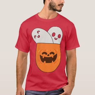 Groovy Scary Ghost Spooky in Pocket Retro Halwee T-shirt