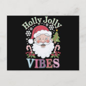 Groovy Schattigee Kerstman Holly Jolly Vibes Xmas Briefkaart (Voorkant)