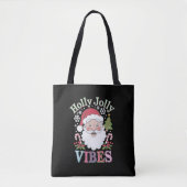 Groovy Schattigee Kerstman Holly Jolly Vibes Xmas Draagtas (Voorkant)