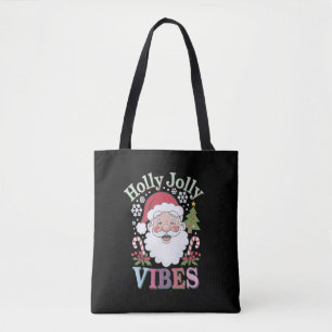 Groovy Schattigee Kerstman Holly Jolly Vibes Xmas Draagtas