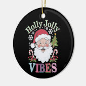 Groovy Schattigee Kerstman Holly Jolly Vibes Xmas Keramisch Ornament (Links)