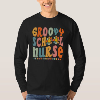 Groovy School Verpleegster Kleurrijke Daisy terug  T-shirt