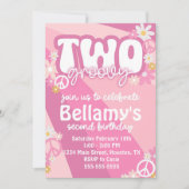 Groovy Second Birthday Party Invitation Kaart (Voorkant)