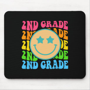 Groovy Second Grade Vibes Face Retro Teachers Back Muismat