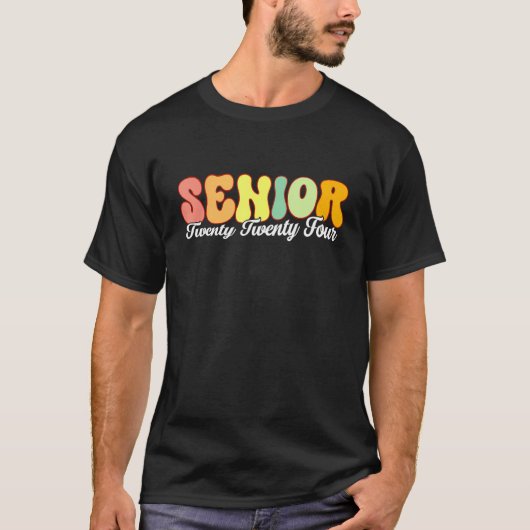 Groovy Senior 2024 Back To School Graduation Class T-shirt (Voorkant)