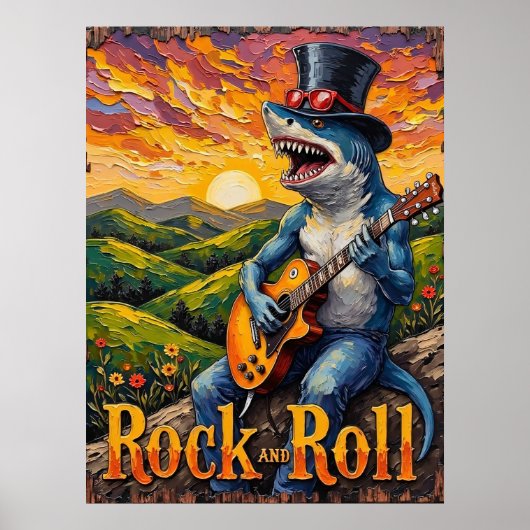 Groovy Shark, Golden Hour Jam Poster (Voorkant)