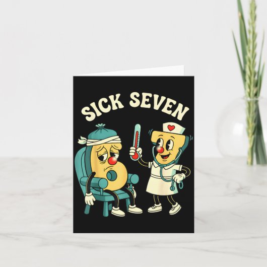 Groovy Sick Seven 67 Funny Meme Sick 7 And Nurse 6 Kaart (Voorkant)