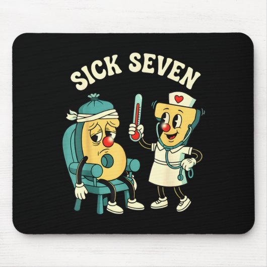 Groovy Sick Seven 67 Funny Meme Sick 7 And Nurse 6 Muismat (Voorkant)