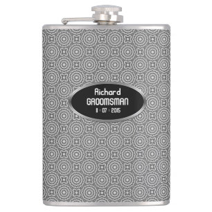 Groovy Silver Circles personaliseren Hip Flask Heupfles
