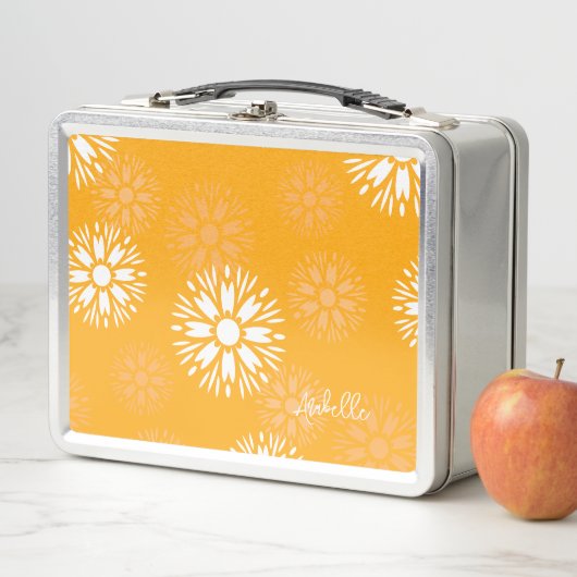 Groovy Sinaasappel Daisy Flower Retro Bloemennaam (In situ)