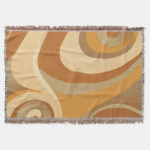 Groovy Sinaasappel Gold Brown Mid Century Modern