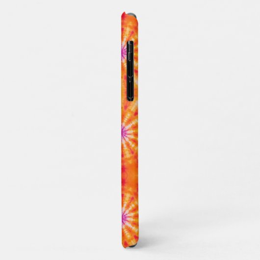 Groovy Sinaasappel Roze Tie Dye iPhone Case (Achterkant/links)