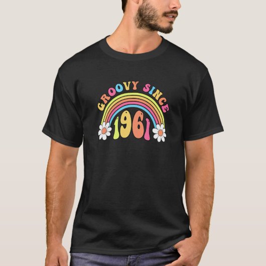 Groovy sinds 1961, retro Birthday T-shirt (Voorkant)