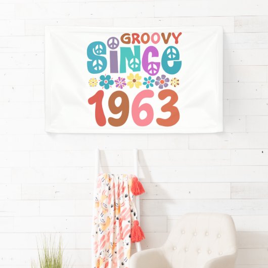 Groovy sinds 1963 60ste verjaardag spandoek (Insitu)