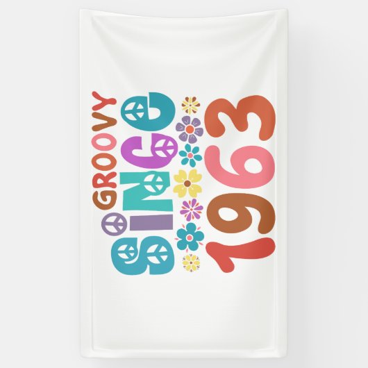 Groovy sinds 1963 60ste verjaardag spandoek (Verticaal)