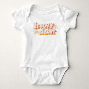 Groovy Sister Retro Daisy Baby Bodysuit Boho 70s