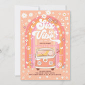 Groovy Six is een Vibe Van Bus 6de verjaardag Kaart (Voorkant)