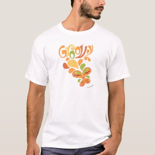 Groovy Sixties Hippie Illustratief vlinderontwerp T-shirt (Voorkant)