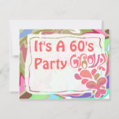 Groovy Sixties Party Kaart (Achterkant)