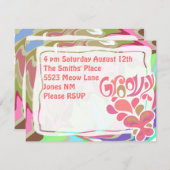 Groovy Sixties Party Kaart (Voorkant / Achterkant)