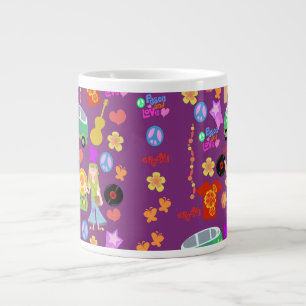 Groovy Sixties Violet Pattern Jumbo Beker