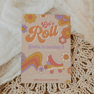 Groovy Skating Invitation Rollend Schaats Kaart