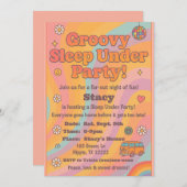 Groovy Sleep Under Birthday Party Invitation Kaart (Voorkant / Achterkant)