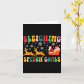 Groovy Sleighing Speech Goal Reindeer Christmas Sp Kaart (Gele Bloem)