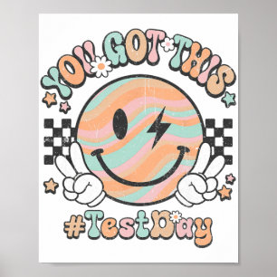 Groovy Smile Face Dit heb je Rock de testdag Poster