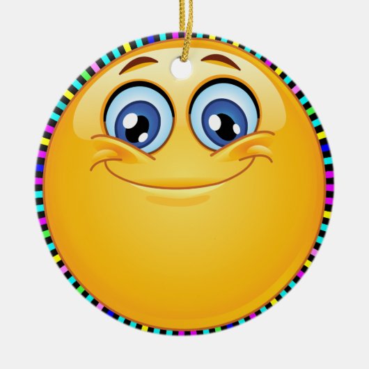 Groovy Smile Happy Face - SRF Keramisch Ornament (Voorkant)