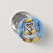 GROOVY SNOWMAN PEACE SIGN CHRISTMAS HOLIDAY BUTTON (Voorkant /achterkant)