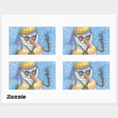 GROOVY SNOWMAN, PEACE SIGN KERST STICKERS Rec. (Vel)