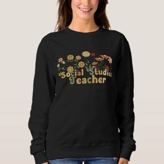 Groovy Social Studies Teacher Flowers Trui
