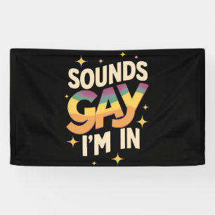 Groovy Sounds Gay Ik ben in LGBT Regenboog Pride  Spandoek