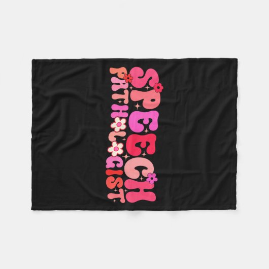 Groovy Speech Pathologist Speech Language Therapy Fleece Deken (Voorkant (Horizontaal))