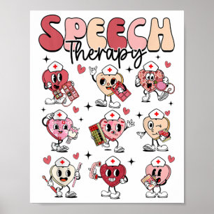 Groovy Speech Therapy Valentijnsdag Heart SLP Val Poster
