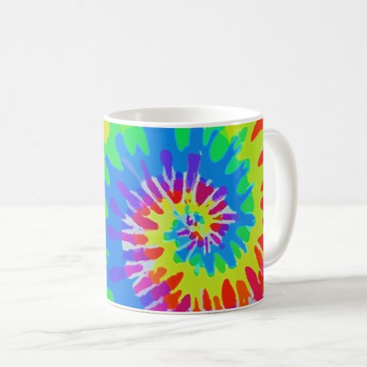 Groovy Spiral Rainbow Stropdas-kleurstof Mok (Voorkant rechts)