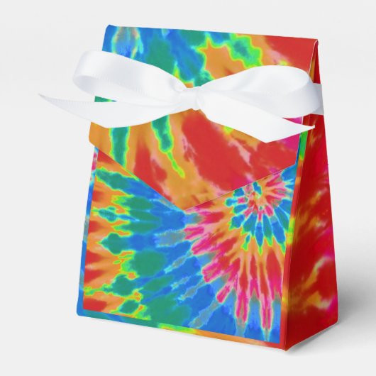 Groovy Spiral Rainbow Tie Dye Bedankdoosjes (Voorkant Zijde)