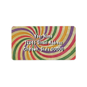 Groovy Spiral Sunbeam Ray Swirl Design Grungy Etiket