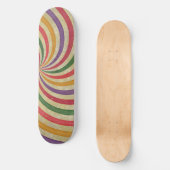 Groovy Spiral Sunbeam Ray Swirl Design Grungy Skateboard (Voorkant)