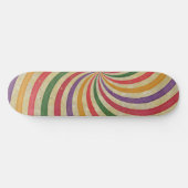 Groovy Spiral Sunbeam Ray Swirl Design Grungy Skateboard (Horizontaal)