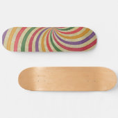 Groovy Spiral Sunbeam Ray Swirl Design Grungy Skateboard (Horizontaal)