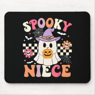 Groovy Spooky Niece Retro Ghost Holding Pumpkin Ha Muismat