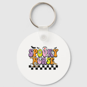 Groovy Spooky Nurse Retro Halloween Nurse Herfst S Sleutelhanger