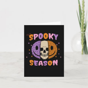 Groovy Spooky Seizoen Halloween Ghost Boo Smile Fa Kaart