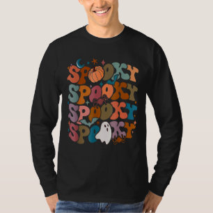 Groovy Spooky Vibes Floral Ghost Hippie Ha T-shirt