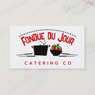 Groovy steaming fondue pot catering visitekaartjes