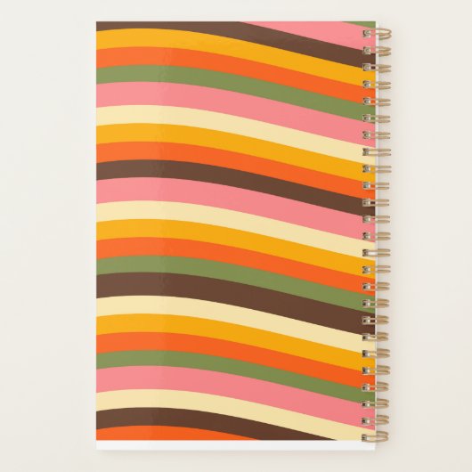 Groovy  stijl regenboog golven kleurrijk planner (Achterkant)