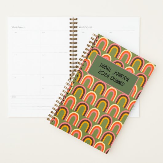 Groovy  stijl regenboog golven kleurrijk planner (Display)