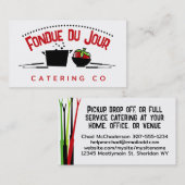 Groovy stomen fondue pot catering visitekaartjes (Voorkant / Achterkant)
